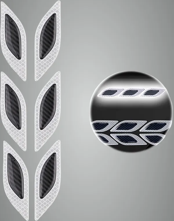 White_Carbon_Fiber_Vinyl_Car_Reflective_Sticker_Pack_Of_2