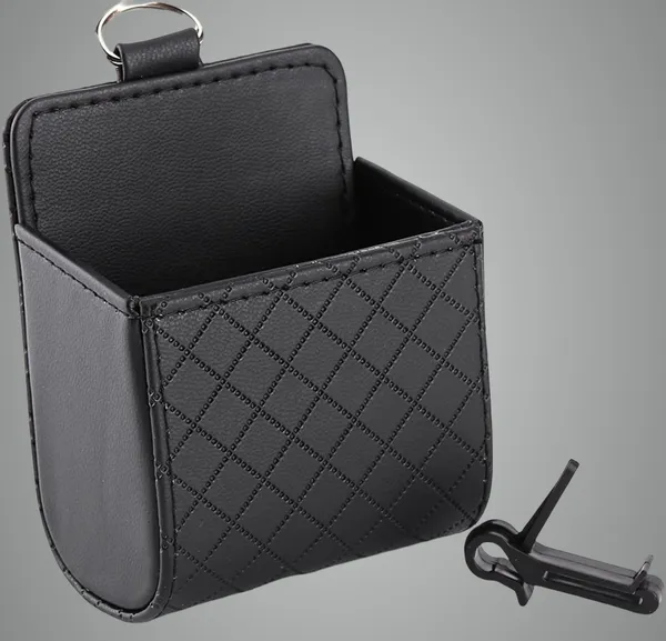 Black_Faux_Leather_Car_Vent_Organizer