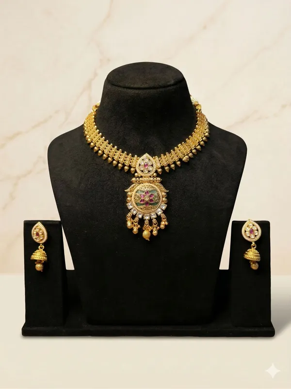 Gold_Alloy_Kundan_Stone_Necklace_Set_For_Women