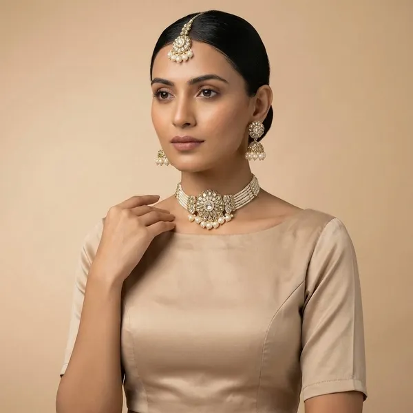 White_Alloy_Kundan_Pearl_Bridal_Jewelry_Set_For_Women