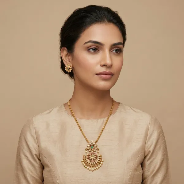 Gold_Alloy_Pearl_Pendant_Necklace_Set_For_Women