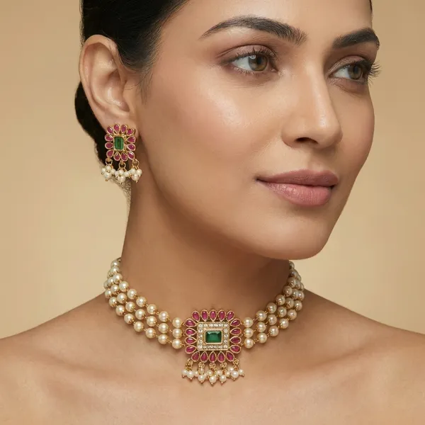 Gold_And_Purple_Alloy_Kundan_Pearl_Maang_Tikka_For_Women