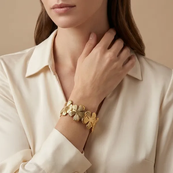 Gold_Metal_Beads_Fabric_Bracelet_For_Women