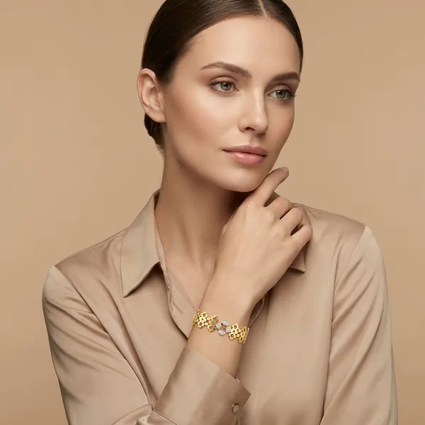 Gold_Beads_Fabric_Alloy_Bracelet_For_Women