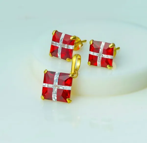 Red_Gold_Plated_Pendant_And_Earring_Set_For_Women
