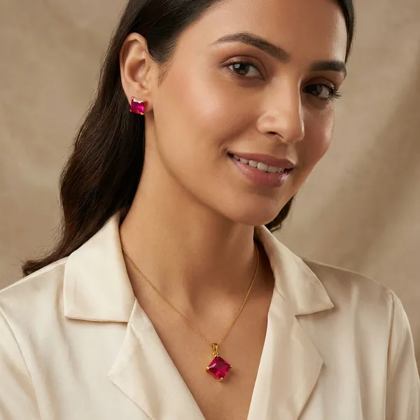 Pink_Gold_Plated_Pendant_And_Earring_Set_For_Women