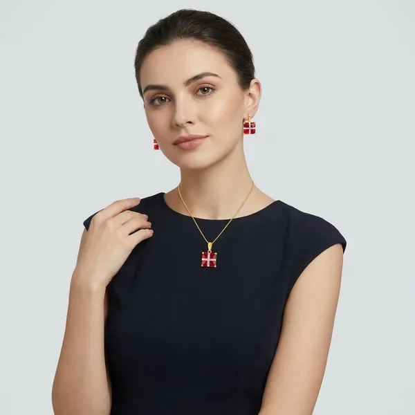 Red_Gold_Plated_Pendant_And_Earring_Set_For_Women