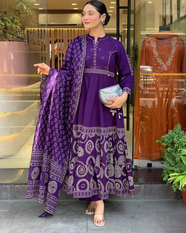 Blue_Muslin_Cotton_Kurti_With_Pant_And_Dupatta_Set_For_Women