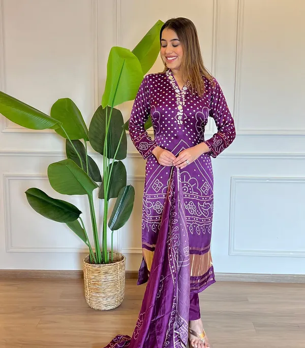Blue_Viscose_Kurti_With_Pant_And_Dupatta_Set_For_Women