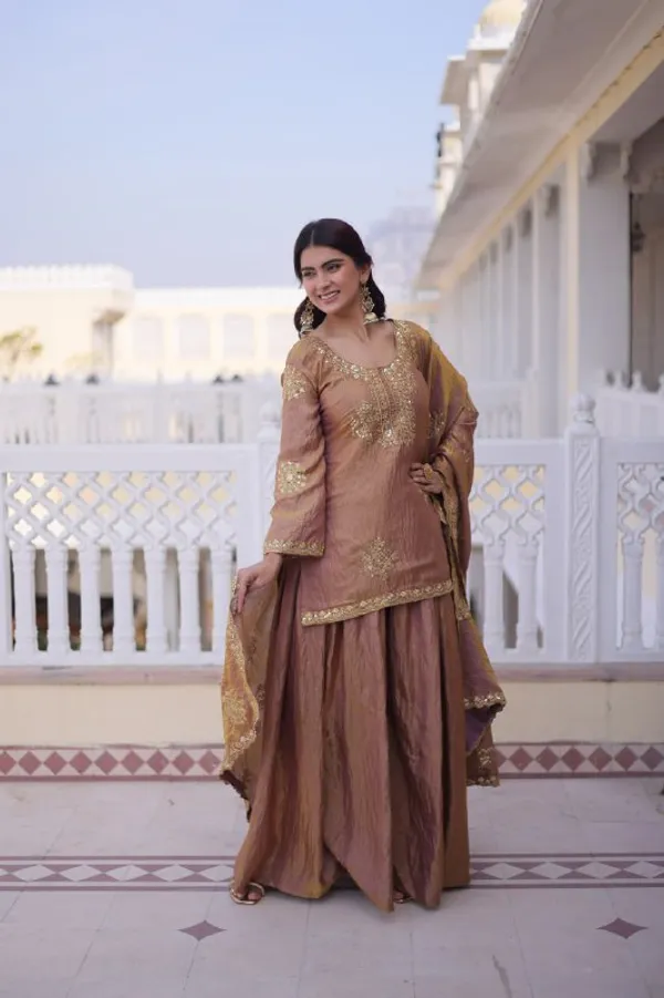 Golden_Fendi_Crush_With_Zari_Sequins_Embroidered_Work_Sharara_Set_For_Women