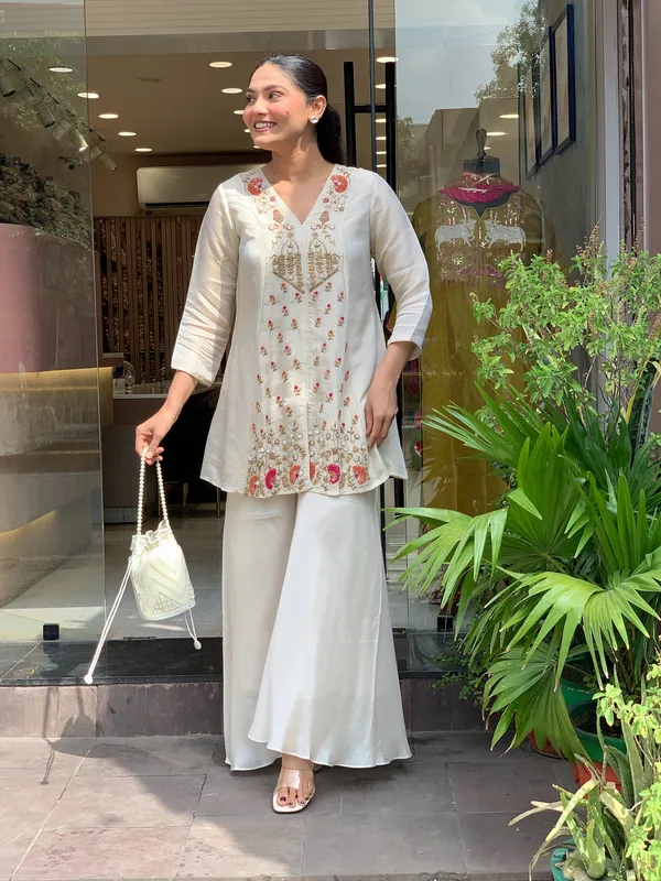Multicolour_Crepe_Silk_Kurti_With_Pant_Set_For_Women