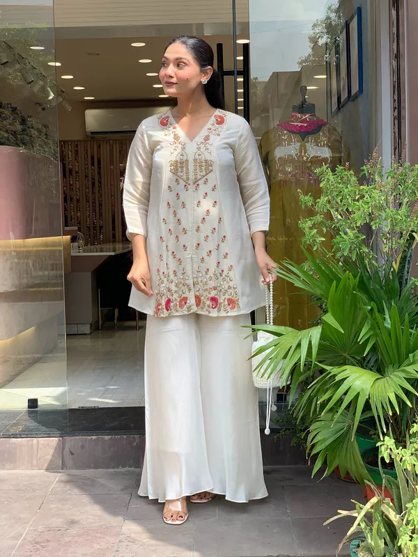 Multicolour_Crepe_Silk_Kurti_With_Pant_Set_For_Women