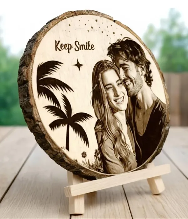 Personalized_Wooden_Photo_Plaque_With_Stand_Keep_Smile_Engraved_Couple_Portrait