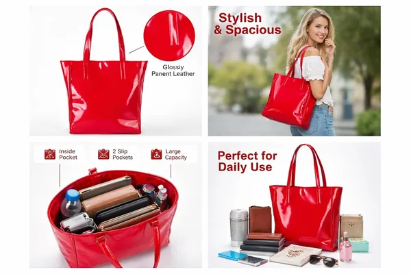 Cherry_Red_Pu_Leather_Laptop_Tote_Bag_For_Women