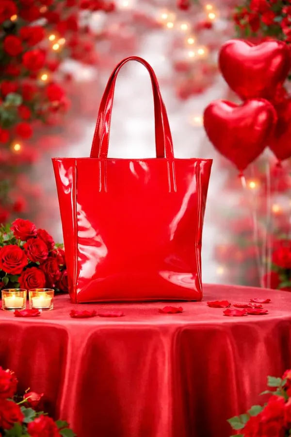 Cherry_Red_Pu_Leather_Laptop_Tote_Bag_For_Women