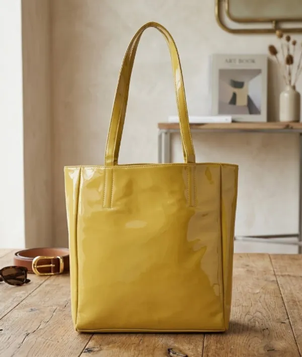 Yellow_Pu_Leather_Tote_Handbag_For_Women