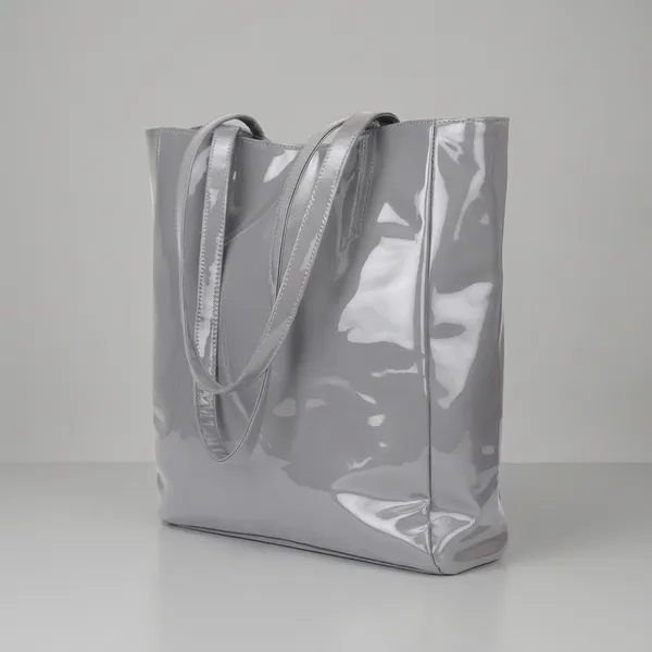Grey_Pu_Leather_Tote_Handbag_For_Women