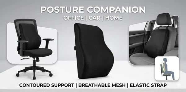 NEERA_Foam_Car_Backrest_Cushion_for_Lumbar_Support_&_Back_Pain_Relief_While_Driving_|_Orthopedic_Car_Seat_Cushion_for_Comfortable_Long_Rides_|_Complete_Spine_Alignment_|_Extra_Leg-Room_Design_|_Black