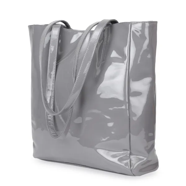 Grey_Pu_Leather_Tote_Handbag_For_Women