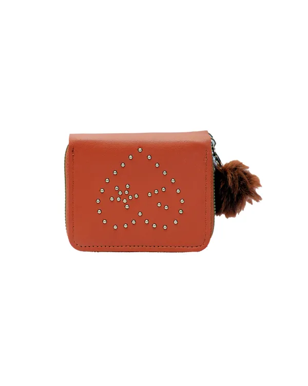 Studded_Leather_Wallet_With_Pom-Pom_-_Rust_Orange._Buy_1_Get_1_Free_Colour_May_Be_Varey