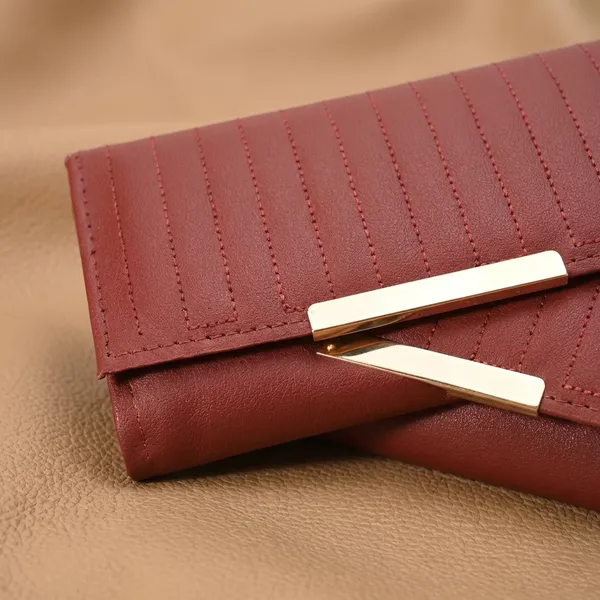 Elegant_Red_Quilted_Wallet_With_Gold_Accent._Buy_1_Get_1_Free_Colour_May_Be_Varey