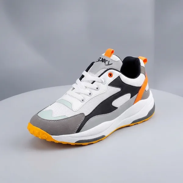 White_Black_Grey_Yellow_Sole_Chunky_Retro_Running_Sneakers_For_Unisex