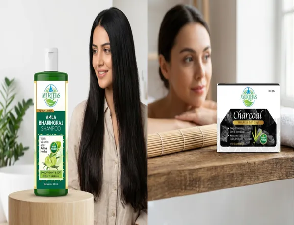 Combo_of_2_-_Amla_Bhringraj_Shampoo_Nourishing_Natural_Formula_For_Smooth_Soft_Hair_&_Herbal_Charcoal_Soap_Deep_Cleansing_Fights_Acne_Blackheads_