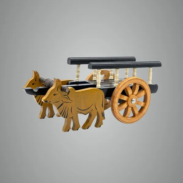 Multicolor_Handcrafted_Wooden_Traditional_Miniature_Bullock_Cart_Toy_and__Play_Kitchen_Toy_Spoons_Set__(Pack_of_3)