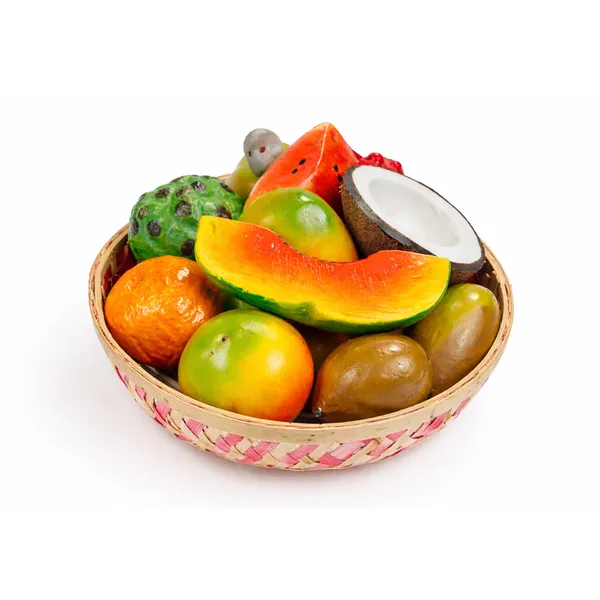 Multicolor__Handcrafted_Wooden_With_Articulated_Body_Crocodile_Figurine_Toy_and_Realistic_Tropical_Display_Artificial_Fruit_Basket_(Pack_of_2)