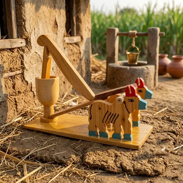 Multicolor_Wooden_With_Farmer_And_Animals_Pull_Along_Toy_Car_and_Balancing_Desk_Novelty_Drinking_Bird_Toy_(Pack_of_2)