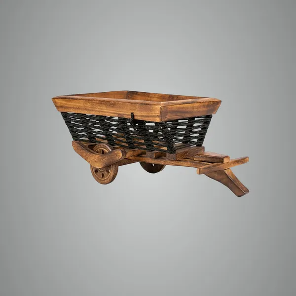 Multicolur_Handcrafted_Wooden_With_Woven_Basket_Bullock_Cart_Miniature