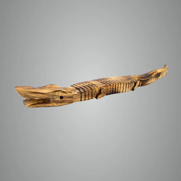 Brown_And_Black_Handcrafted_Wooden_With_Articulated_Body_Crocodile_Figurine_Toy