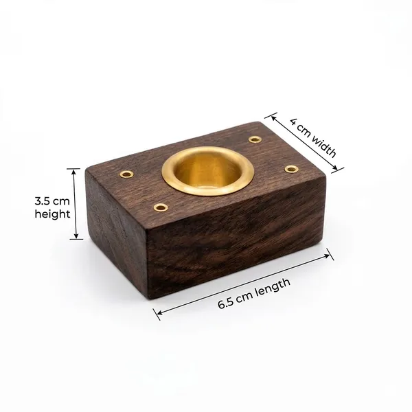 Brown_And_Golden_Handcrafted_Wooden_With_Brass_Insert_Dark_Walnut_Finish_Pen_Holder