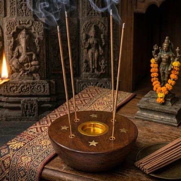 Brown_And_Golden_Wooden_With_Brass_Inlay_Round_Bowl_Design_With_Star_Pattern_Incense_Holder