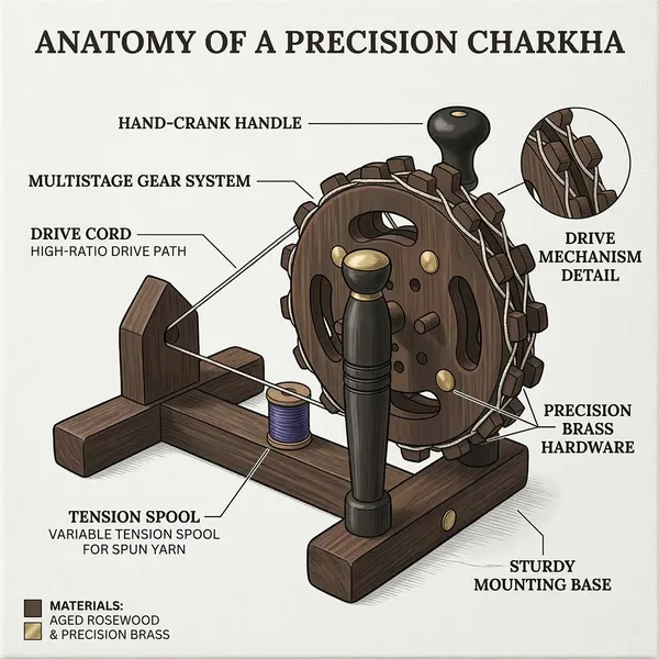 Handcrafted_Miniature_Wooden_Charkha_–_Traditional_Indian_Spinning_Wheel_Model