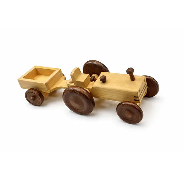 Handcrafted_Natural_Wooden_Tractor_and_Trailer_Set