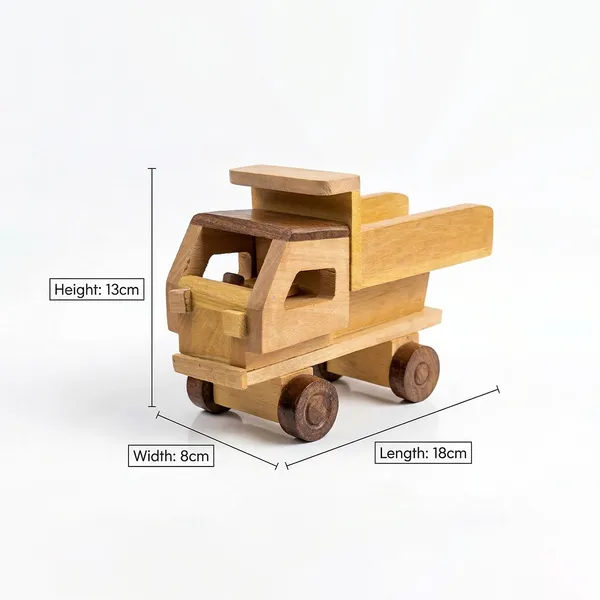 Handcrafted_Teak-Finish_Wooden_Tipper_Truck