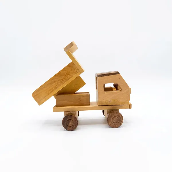 Handcrafted_Teak-Finish_Wooden_Tipper_Truck