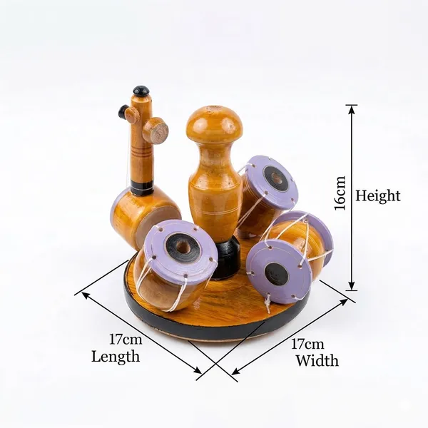 Multicolor_Handcrafted_Wooden_Musical_Instrument_Shaped_Spice_Rack_With_Purple_Containers