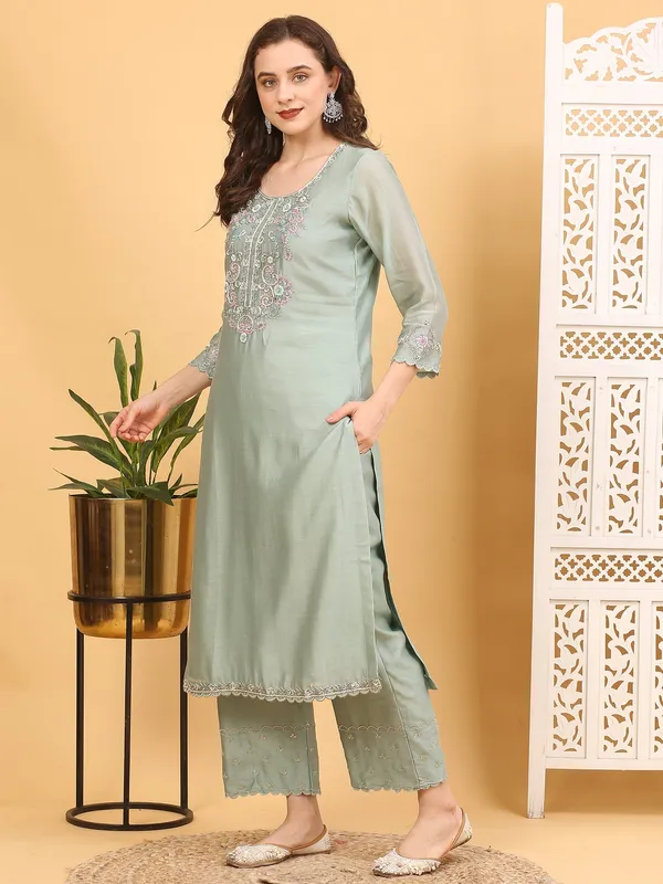 Green_3_Piece_Chanderi_Silk_Stitched_Suit_For_Women