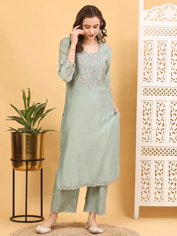 Green_3_Piece_Chanderi_Silk_Stitched_Suit_For_Women