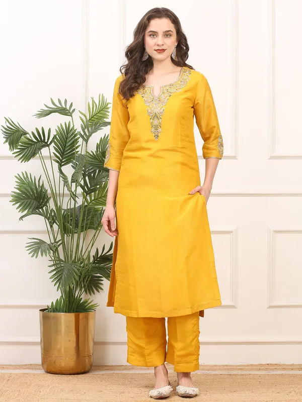 Yellow_Elegant_Festive_Ethnic_Ensemble_3_Piece_Shimmer_Silk_Stitched_Suit_For_Women