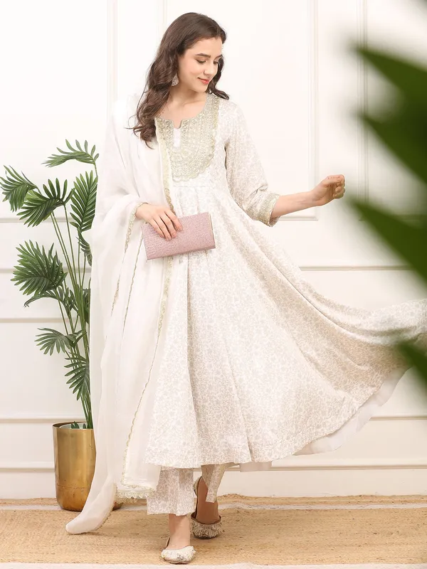 White_Anarkali_Suit_Satin_Silk_For_Women