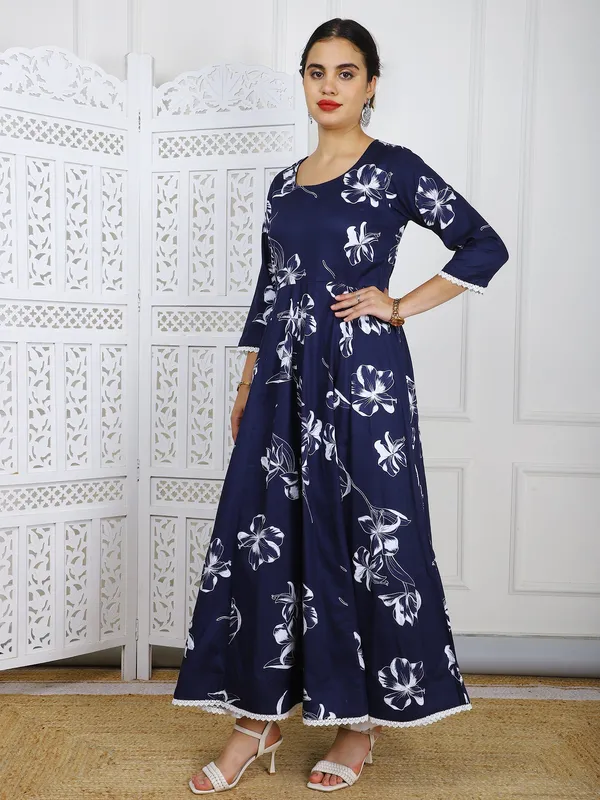 Blue_With_Floral_Print_Cotton_Maxi_Dress_For_Women