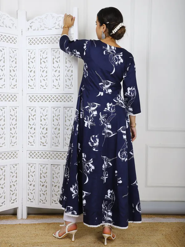 Blue_With_Floral_Print_Cotton_Maxi_Dress_For_Women