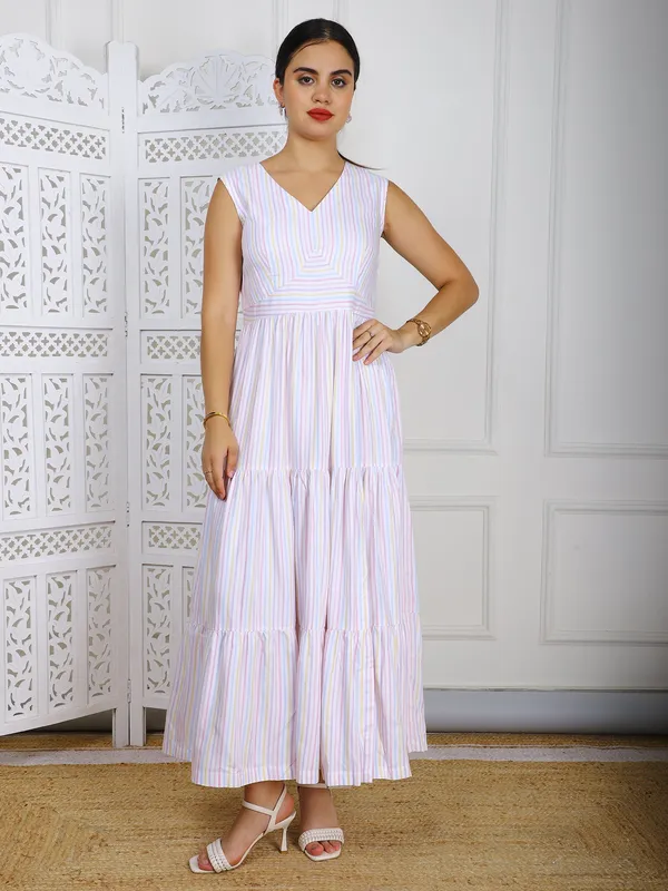 White_Premium_Cotton_Maxi_Dress_With_Side_Slit_For_Women