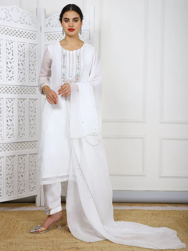 White_Premium_Organza_Stitched_Suit_For_Women