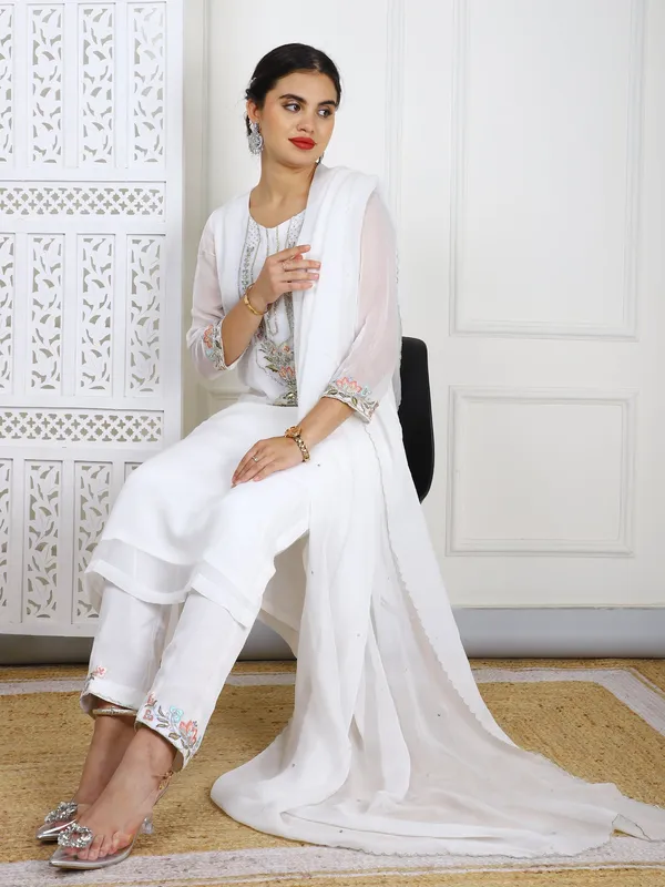 White_Premium_Organza_Stitched_Suit_For_Women