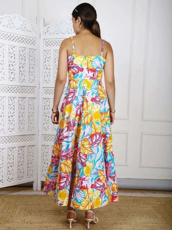 Multicolor_Tropical_Print_Cotton_Maxi_Dress_For_Women