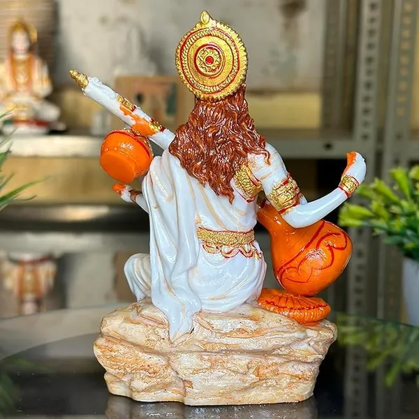 Handicraft_Saraswati_Maa_Murti_For_Pooja_Room_Home_Office_Goddess_Saraswati_Figurines_Sculpture_Idol_6_X_3_5_Inch_Beige